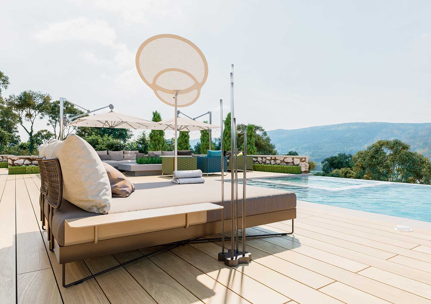 Área de lazer com piscina